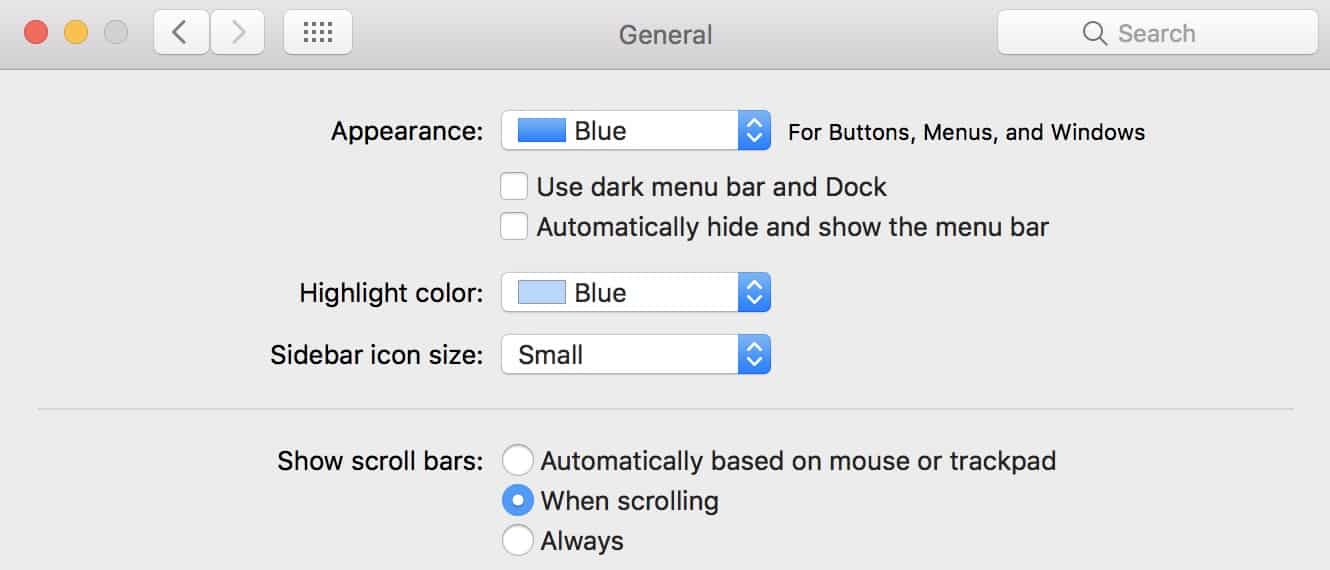 Så fixar du så att scroll-listerna syns hela tiden i macOS