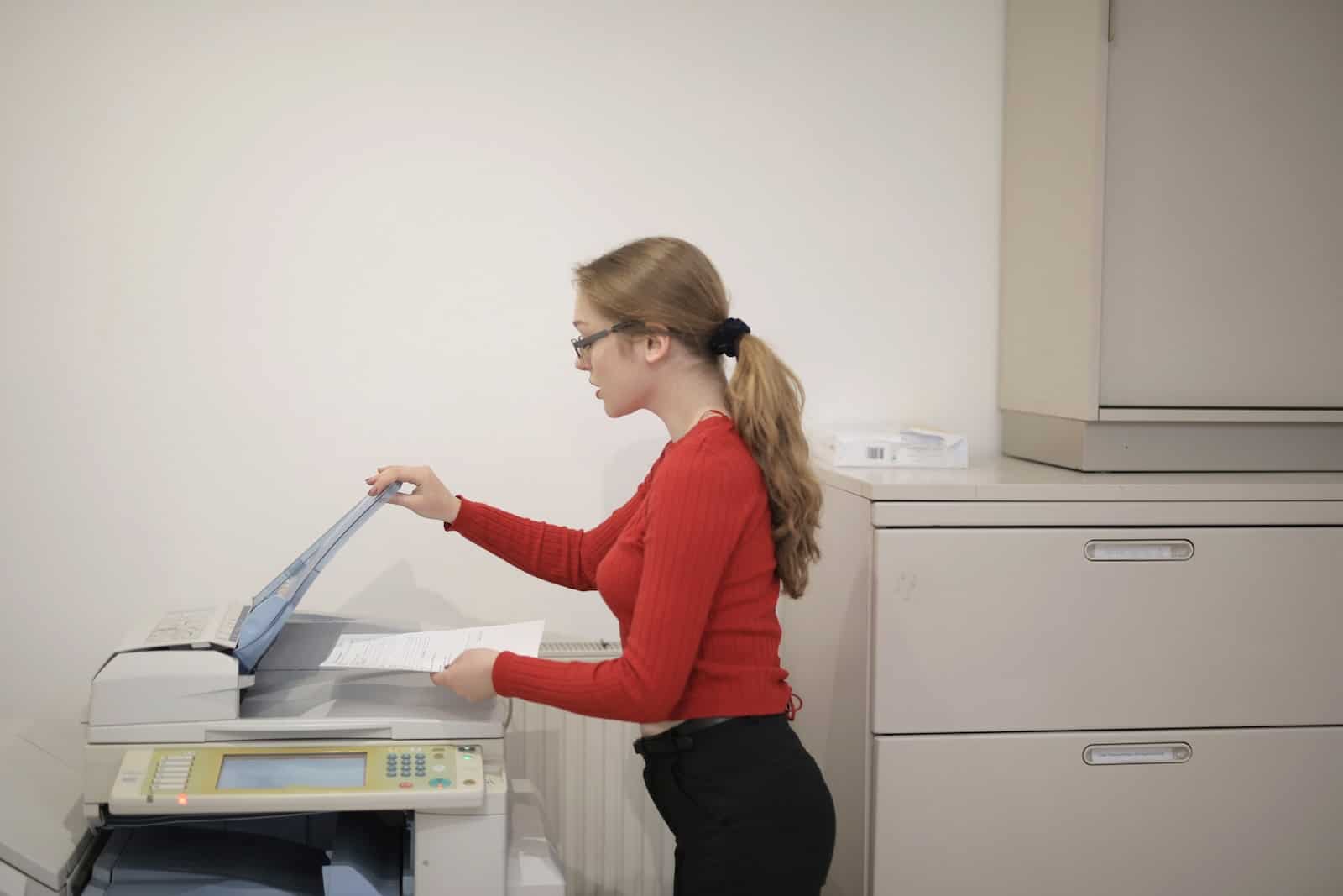 Woman using a Photocopier